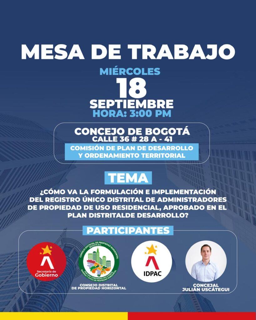 Flyer mesa de trabajo Registro de Administradores